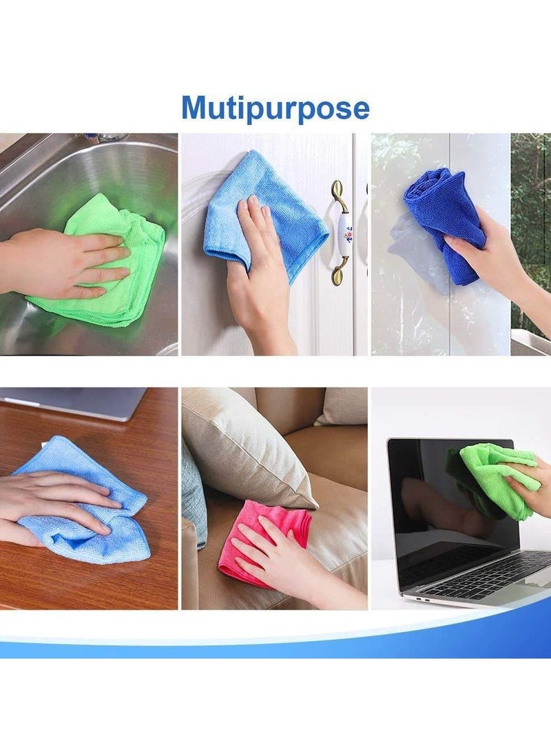12 Pieces Microfiber Cleaning Cloth Multicolour 30x30Centimeter Ultra Absorbent Microfiber Cleaning Cloth | Scratch & Lint Free Car Duster | Multi-Purpose, Reusable Cleaning Rags for Home, Kitchen Use. - Image 2