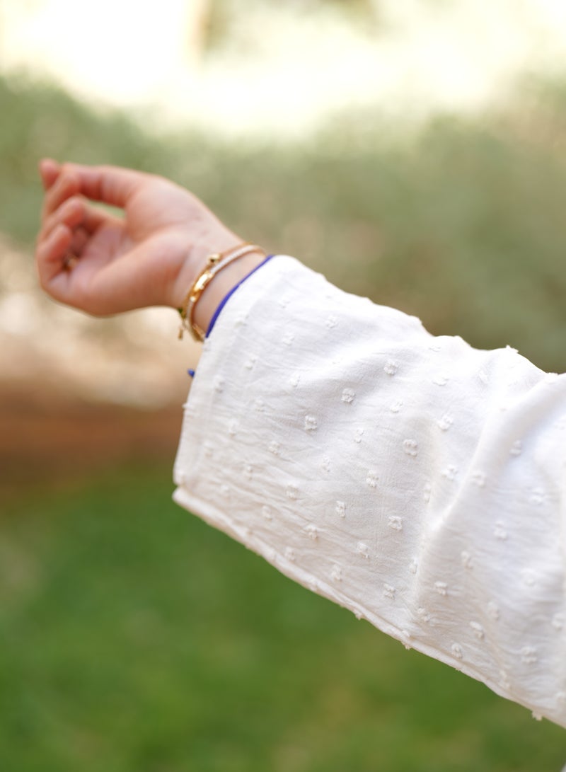 فاشون لاين عباية مفتوحة بنقشة نقاط بيضاء وياقة على شكل حرف - Image 5