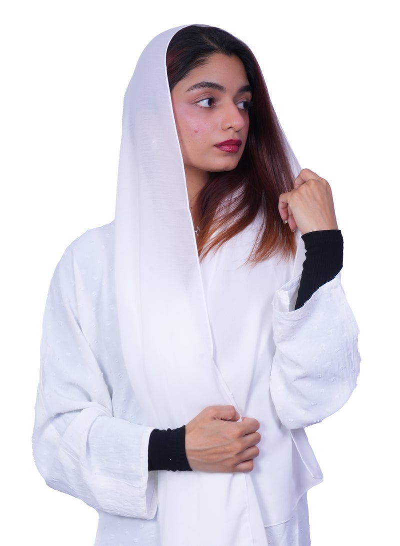 فاشون لاين عباية مفتوحة بنقشة نقاط بيضاء وياقة على شكل حرف - Image 1