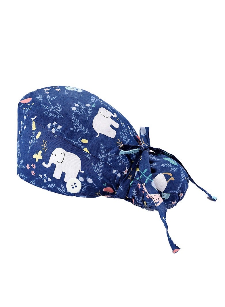 Pack of 3 Surgical Caps for Female and Male  Cotton Nursing Cap Working Cap Adjustable Cotton Working Hats Sweatband Cotton Ponytail Holder Long Hair Head Covers Hair Caps Nurse Hat with Buttons - Image 5