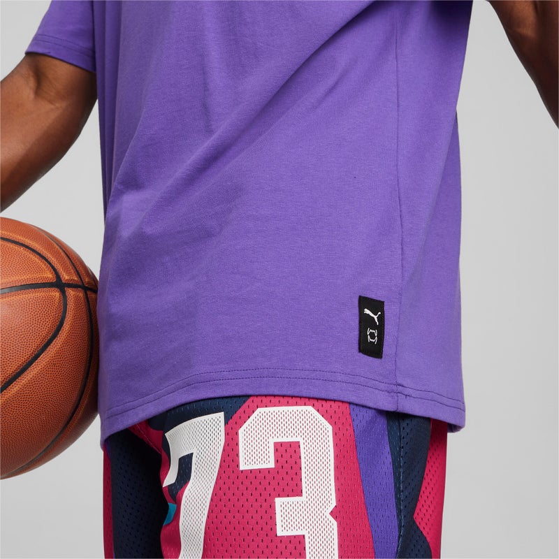 PUMA Mens Purple Basketball T-shirt III - Image 5