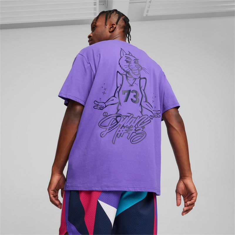 PUMA Mens Purple Basketball T-shirt III - Image 3