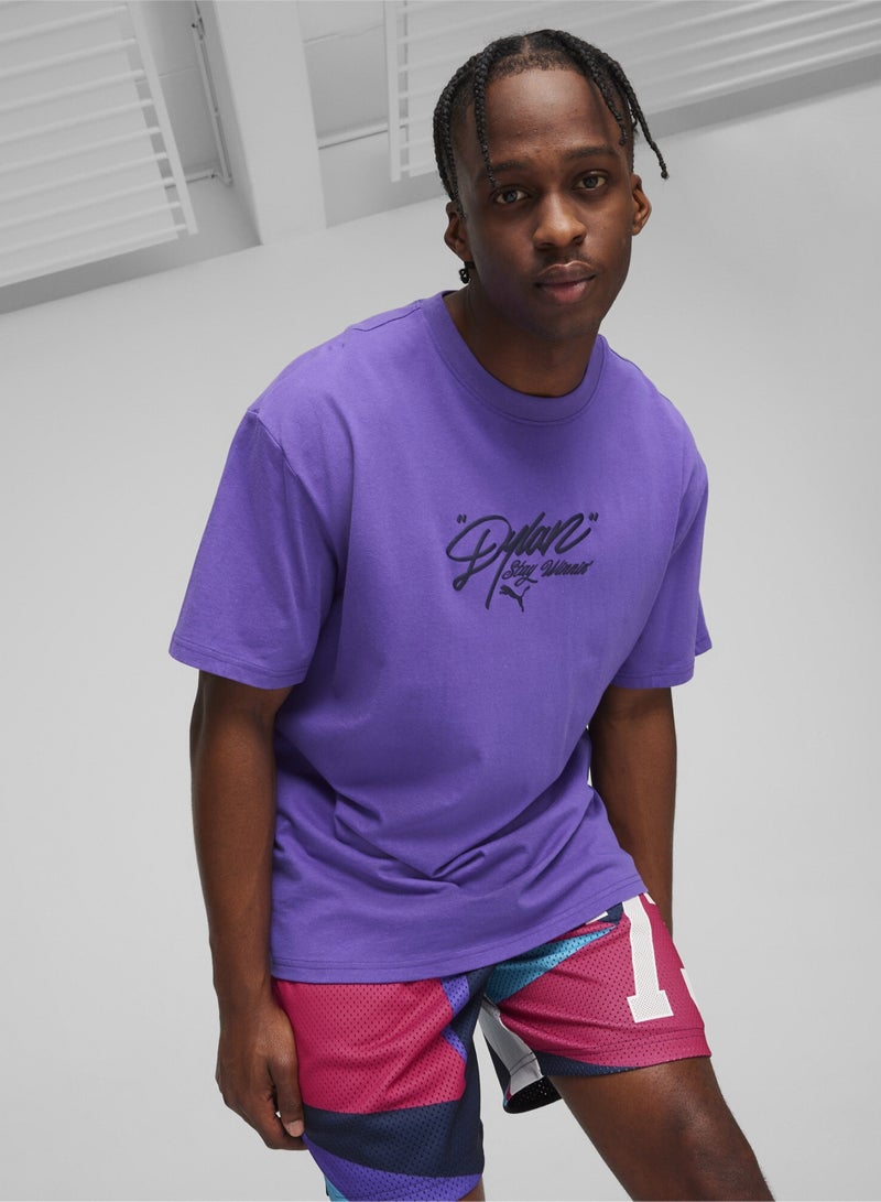 PUMA Mens Purple Basketball T-shirt III - Image 1