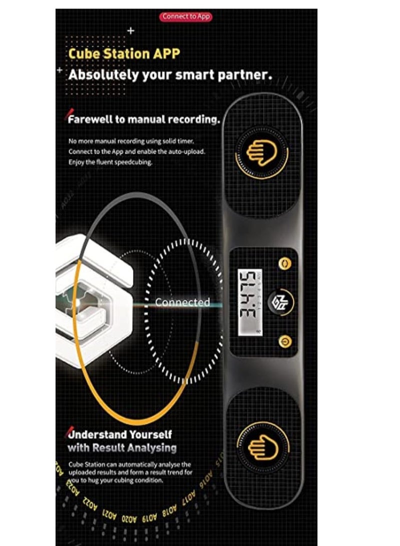 جانكيوب جهاز توقيت ذكي بالبلوتوث للعبة مكعب روبيك لون فضة  من جان - Image 3