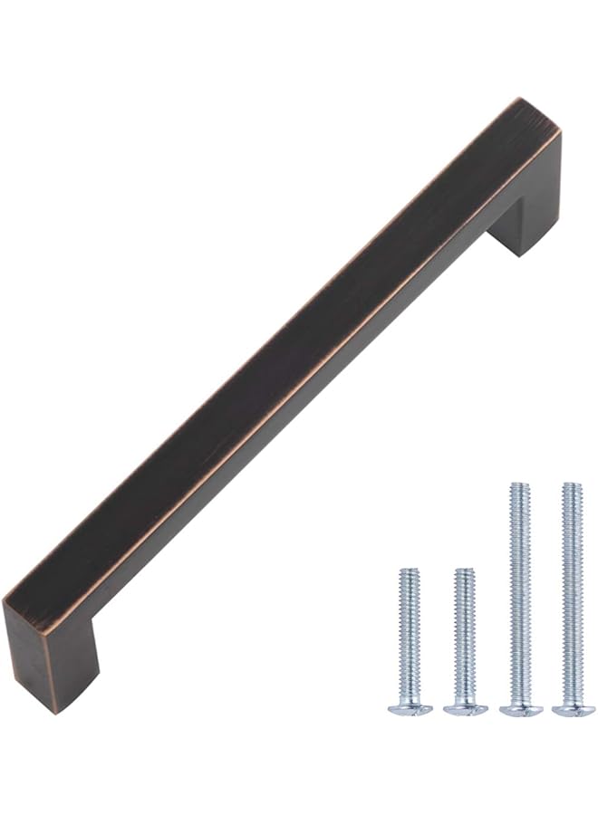 promass Modern Square Cabinet Pull Handle, 3.34-inch Length (3-inch Hole Center), Oil Rubbed Bronze, 10-pack - Image 1