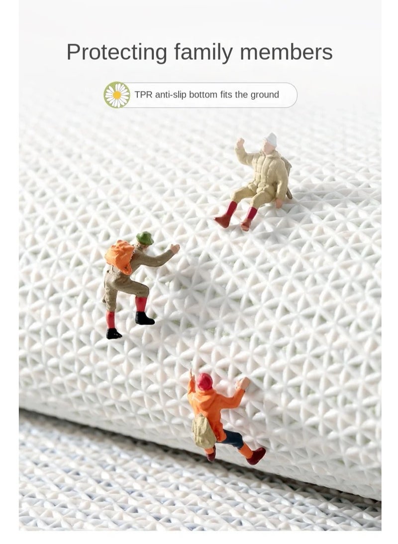 Bluejw Daisy Bath Mat Non-Slip Soft Adorable Boho Floral Bath Rugs Machine Washable Bathtub Mat Water Absorbent Plush Shaggy Carpet Thick Bathroom Kitchen Floor Microfiber Doormat 50x80cm - Image 4