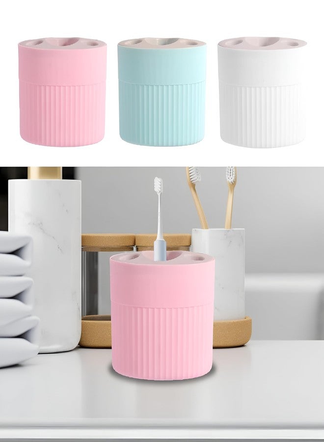 RUDOLF Multi-Purpose Toothbrush & Cosmetic Holder | Plastic Oval Organizer Stand for Bathroom, Makeup, Kitchen | Toothpaste Storage Box | Cute Desk Organizer for Brushes & Tools Multicolor (1) - Image 4