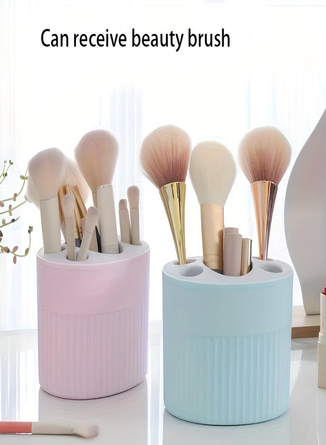 RUDOLF Multi-Purpose Toothbrush & Cosmetic Holder | Plastic Oval Organizer Stand for Bathroom, Makeup, Kitchen | Toothpaste Storage Box | Cute Desk Organizer for Brushes & Tools Multicolor (1) - Image 5