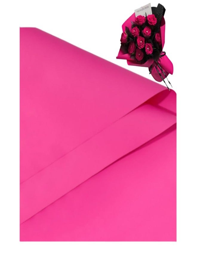 Dodxiaobeul 20 Sheets Waterproof Flower Wrapping Paper, Florist Bouquet Paper DIY Crafts,Wrapping Paper Gift Packaging Florist Bouquet Material 22 x 22inch (Dark Pink ) - Image 1