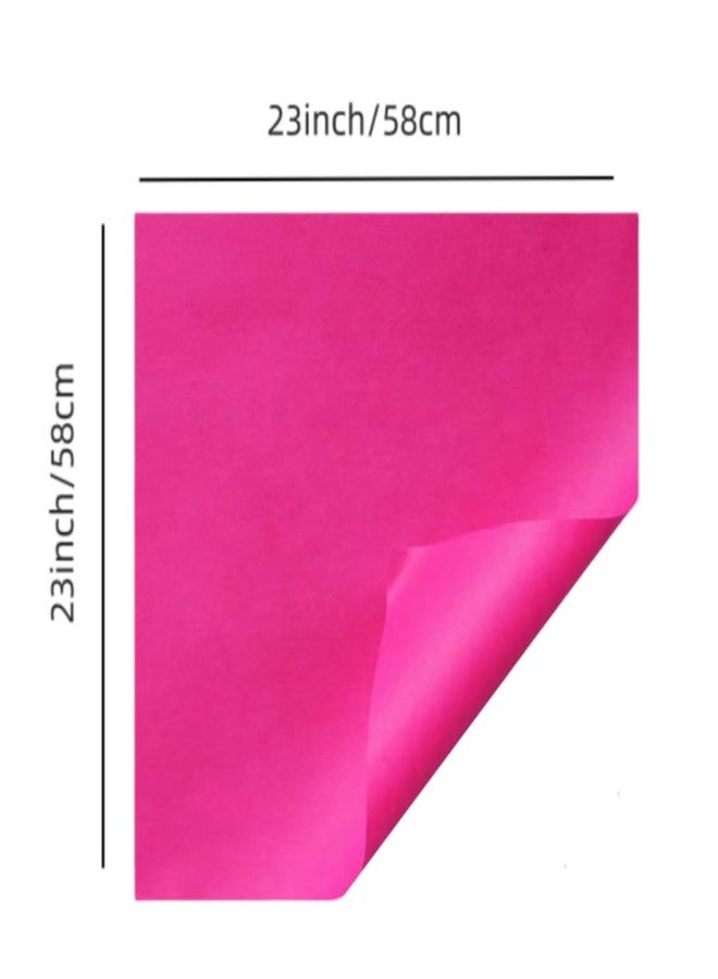 Dodxiaobeul 20 Sheets Waterproof Flower Wrapping Paper, Florist Bouquet Paper DIY Crafts,Wrapping Paper Gift Packaging Florist Bouquet Material 22 x 22inch (Dark Pink ) - Image 2