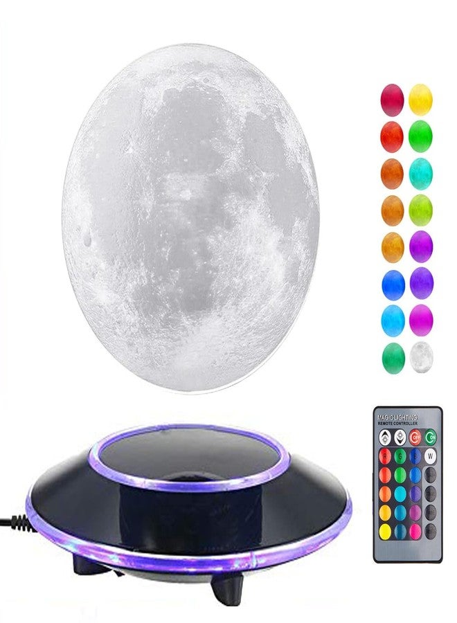 VGAzer Levitating Moon Lamp,Floating and Spinning in Air Freely 16 Colors with Gradually Changing LED Lights for Home,Office Decor,Unique Holiday Gifts,Night Light (White Moon) - Image 1