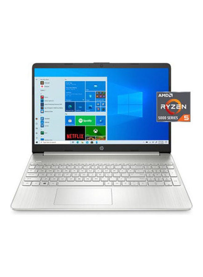 HP 15-ef2127wm (Upgraded Version) Laptop 15.6-inch FHD Display, AMD Ryzen 5 5500U Processor/8GB RAM/256GB SSD/AMD Radeon Graphics/Windows 10 With English/Arabic Natural Silver - Image 1