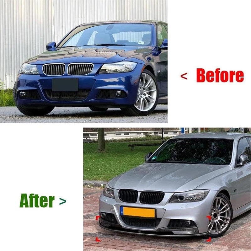 Wivplex Carbon Look Front Spoiler for BMW 3 Series E90 E91 - Image 2