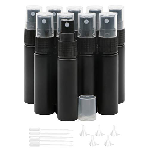 Newzoll 10pcs Black Glass Spray Bottles 10ml (1/3oz) Sprayer Bottles Sample Perfume Fine Mist Atomizer Sprayer Vials Tubes Containers for Essential Oils Scent Cosmetic - Image 1