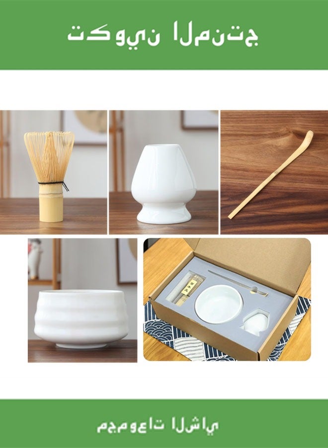 FLYROAD Authentic Matcha Set，Japanese Whisk & Bowl, Ceremony Accessory Kit with Stirrer, Spoon, Cup & Stand - Ceramic Matcha Whisk Holder for Perfect Matcha Green Tea，Black - Image 3