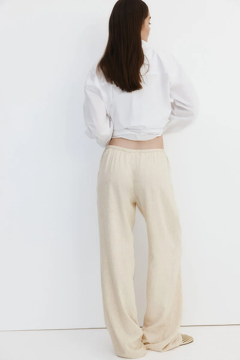 اتش اند ام Straight drawstring trousers