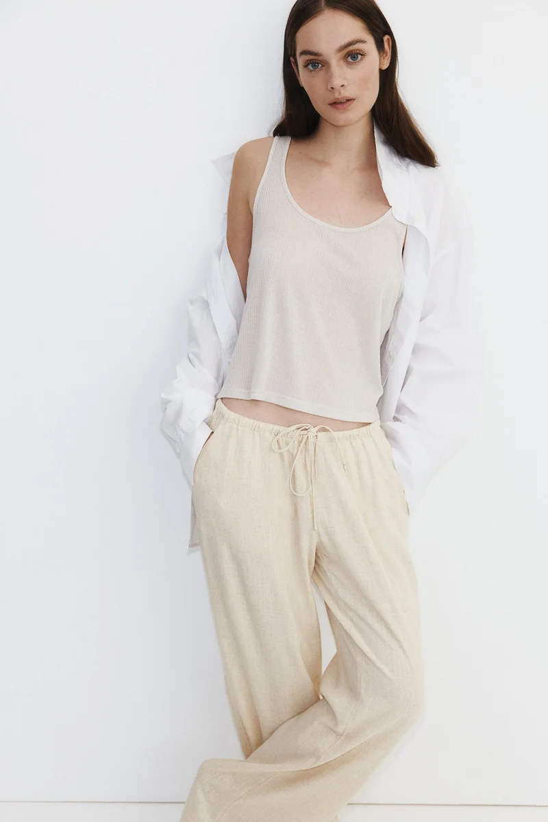 اتش اند ام Straight drawstring trousers