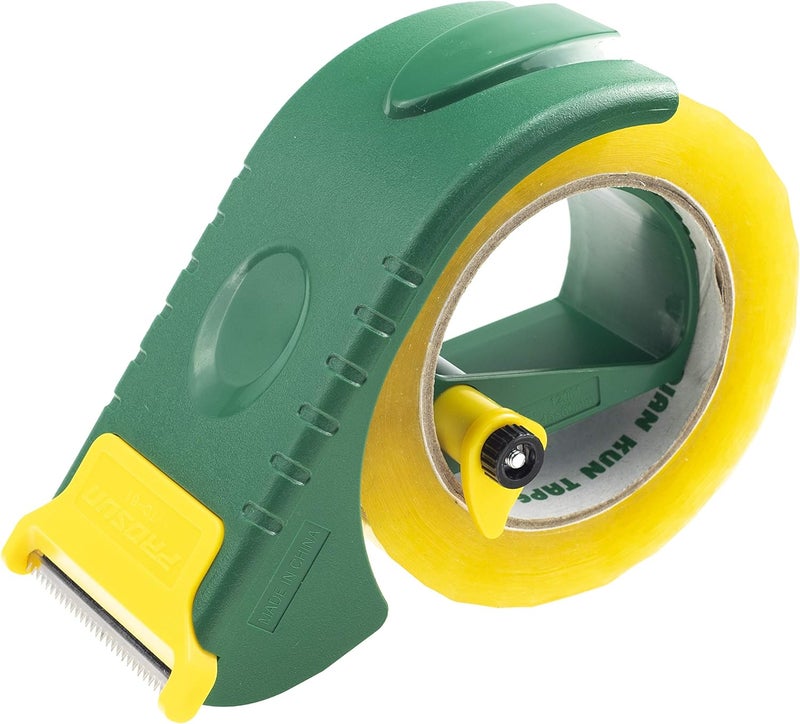 Prosun 2 Inch Packing Tape Gun Dispenser, Width-Adjustable Box Sealer, Lightweight Ergonomic Industrial Heavy Duty Tape Cutter for Carton, Packaging and Box Sealing, Green - Image 1