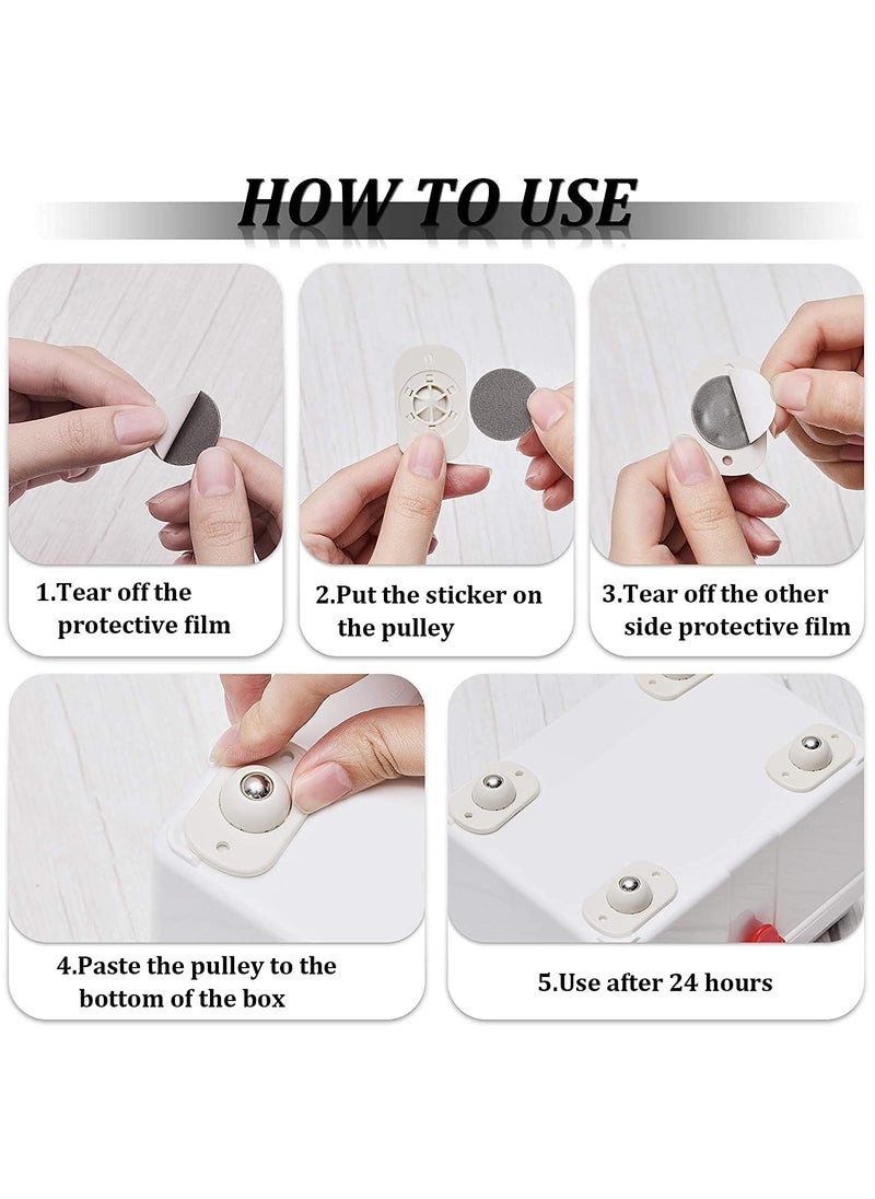 Akshved Akshved 16 Pcs Mini Swivel Casters Wheels Stainless Steel Self Adhesive360 Degree Rotation Pulley Universal Wheels at the Bottom of the Storage Box Swivel Caster Wheels for Furniture Various  - Image 3