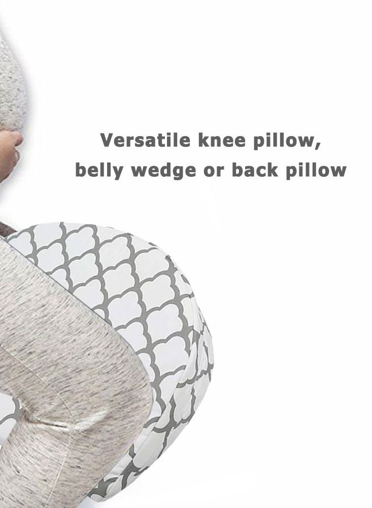 MARGOUN Pregnancy 1 Pack Pillow Wedge For Sleeping belly Support, Maternity Wedge Pillow White  - Image 5