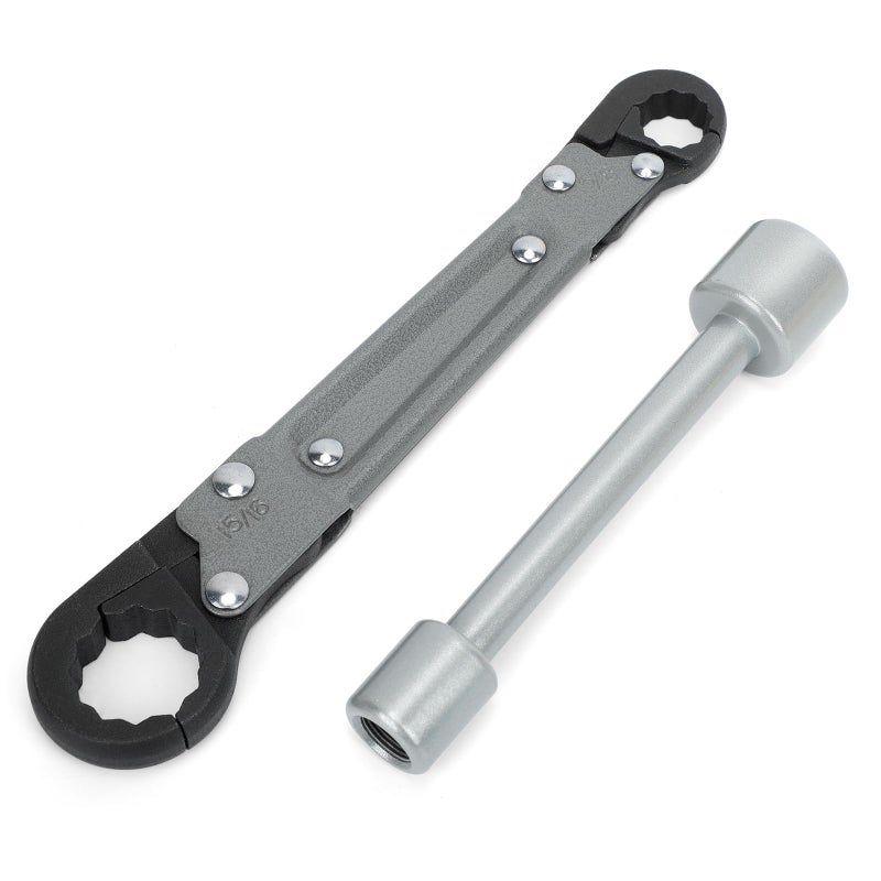 Holdly Plumbing Tools Angle Stop Wrench Kit â€“ Adjustable Wrench Professional Plumber Tools for Installing New Compression Angle Stops and Removing Compression Rings-Silver Tool Kit - Image 1