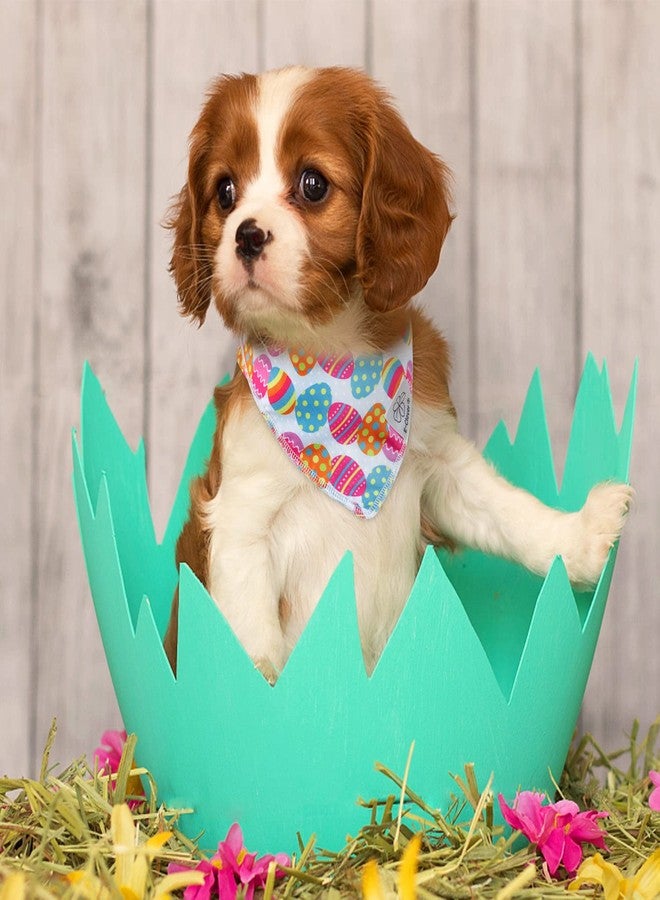 E-Clover Easter Dog Bandana & Matching Scrunchie Set Egg Dog Bandanas Scarf with Bunny Hair Tie for Small Puppy Dogs Pet Owner - Image 4
