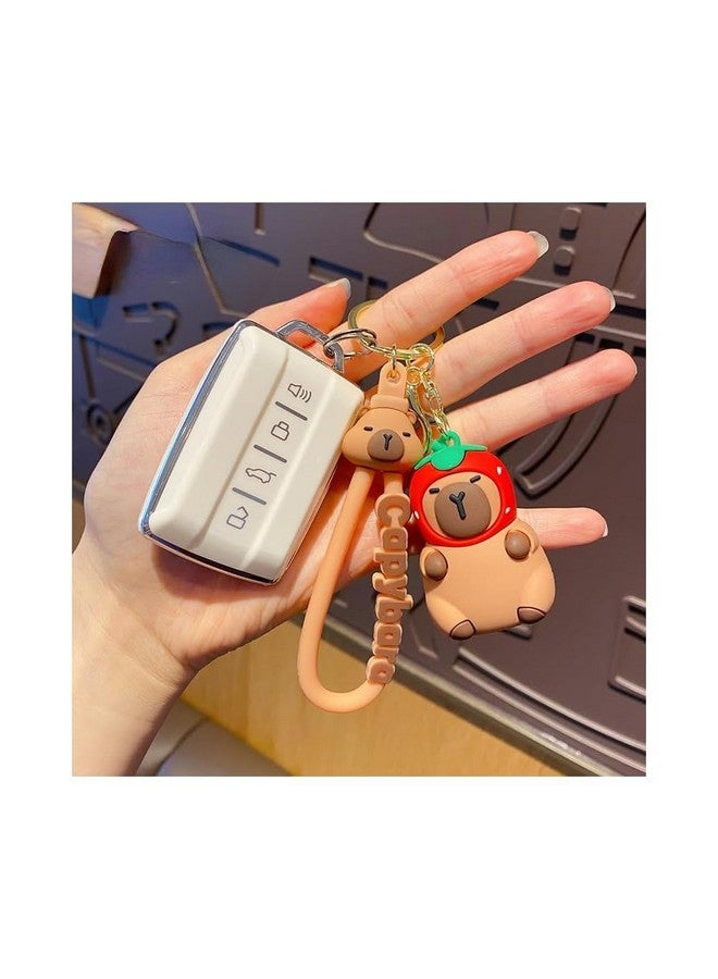 Elecart Super Cute Creative Funny Calm Down Peaceful Keychain | 3D Animal Key Ring Pendant for Bags, Keys, and Gifts (Capybara) - Image 4