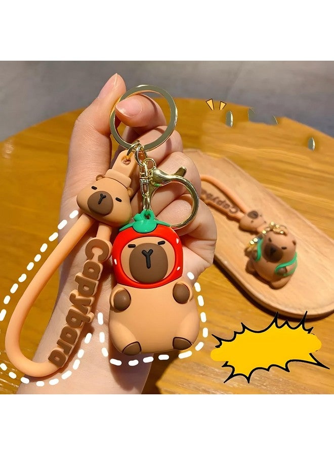 Elecart Super Cute Creative Funny Calm Down Peaceful Keychain | 3D Animal Key Ring Pendant for Bags, Keys, and Gifts (Capybara) - Image 1