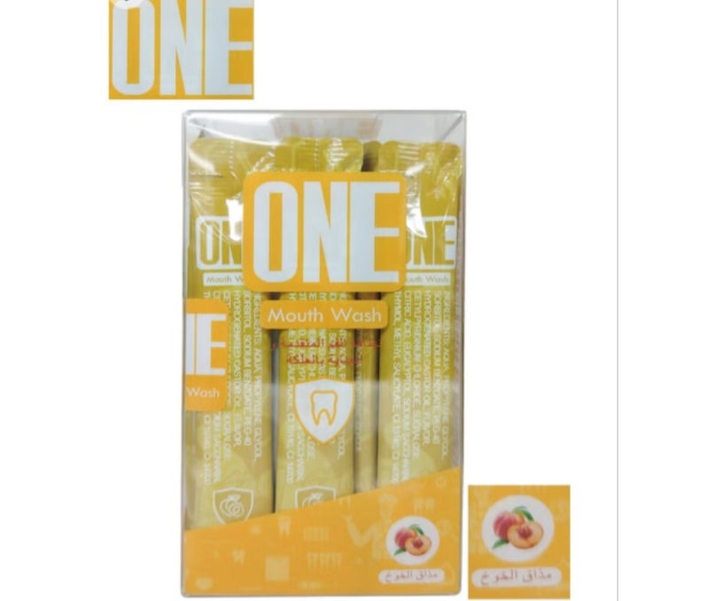 Refreshing mouthwash with peach flavor, 20 portable strips, each 12 ml per strip