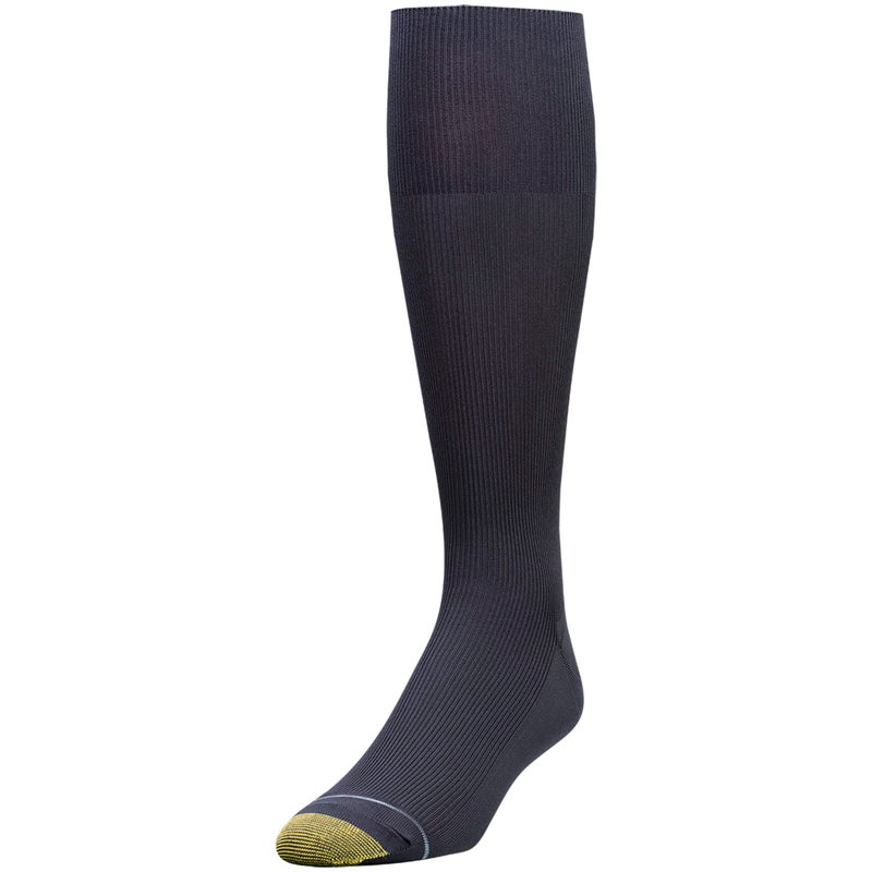 GOLDTOE Men's Metropolitan Over-The-Calf Dress Socks, 3-Pairs, Navy, Large - Image 2
