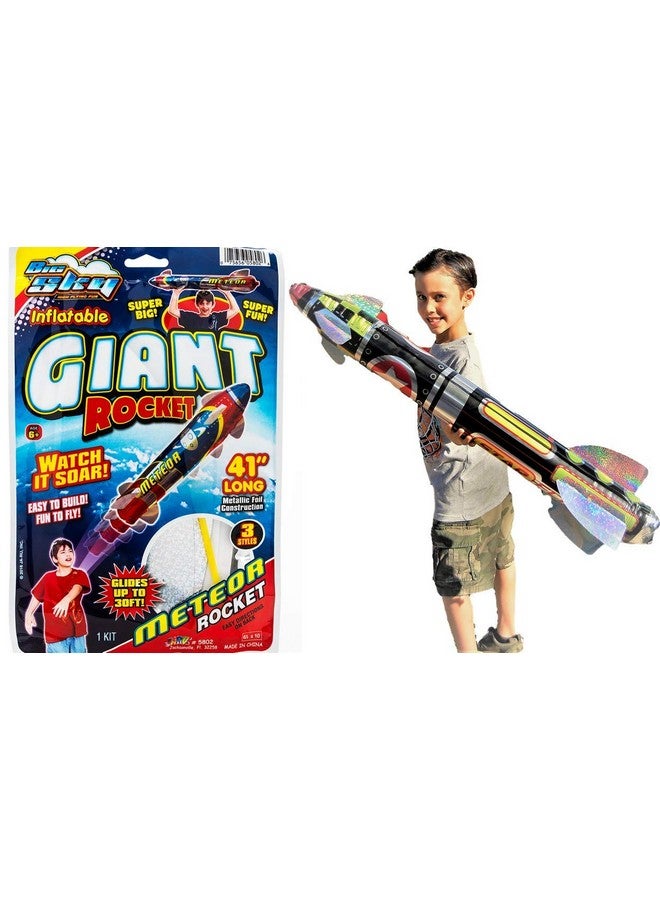 Ja-Ru JA-RU Giant 41" Inflatable Rocket Ship Toy (1 Unit) Space Themed Party Decorations for Kids. Inflatable Pool Accessories. Solar System Toys & Astronaut Party Favors. 5802-1 - Image 1