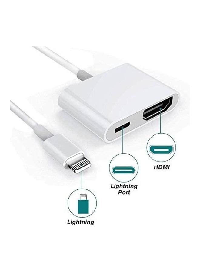 أي سي إس محول من Lightning إلى HDMI لهاتف آيفون أبيض - Image 2
