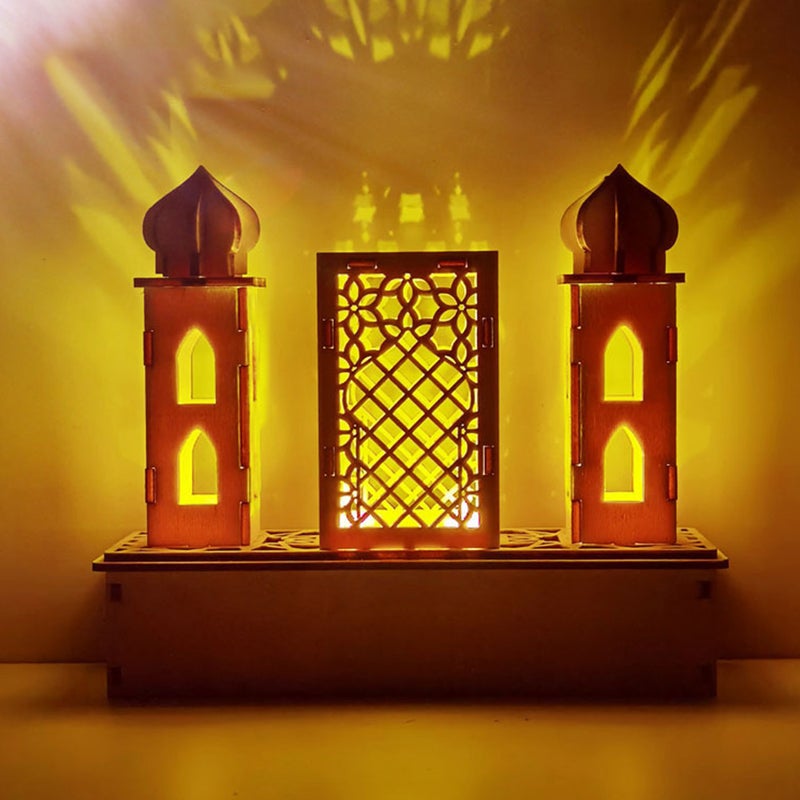 🏠 مصباح عيد مبارك بتصميم خشبي متين للتزيين الإسلامي سهل التركيب بنفسك - Image 3