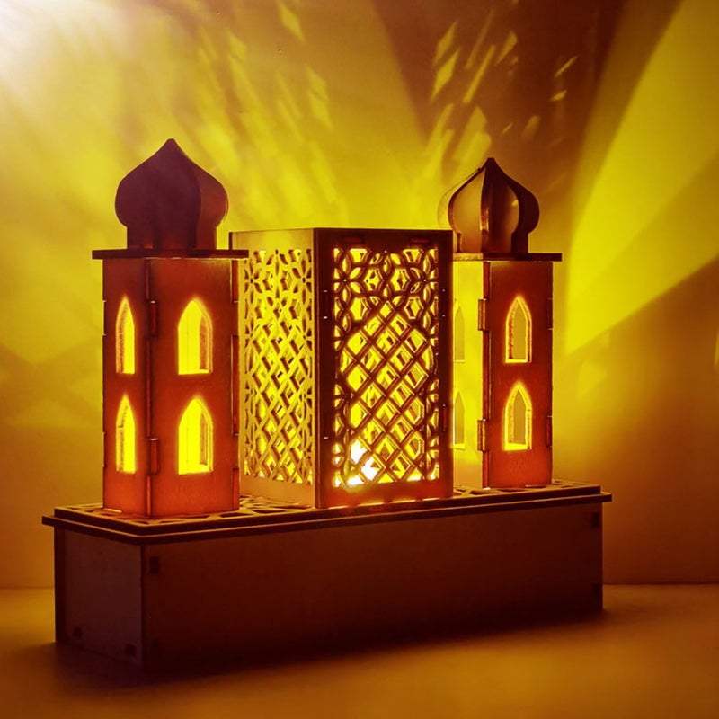 🏠 مصباح عيد مبارك بتصميم خشبي متين للتزيين الإسلامي سهل التركيب بنفسك - Image 2