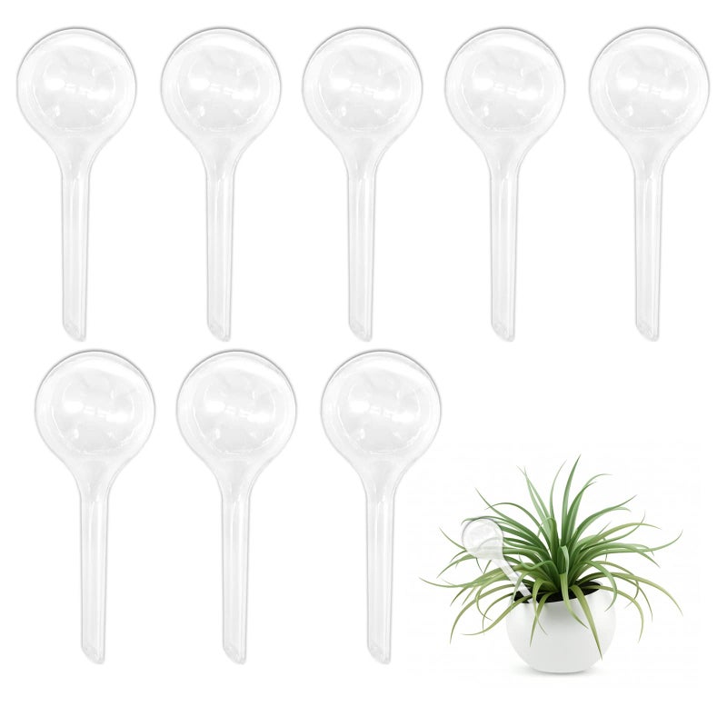 Bvrbaory 8 Pcs Clear Plant Watering Globes,Plastic Self-Watering Bulbs,Automatic Watering Globes,Garden Water Device for Plant Indoor Outdoor - Image 1