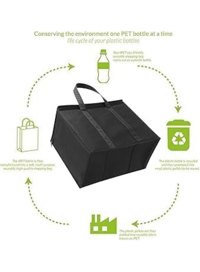 Entice Goods حقيبة تسوق معزولة قابلة لإعادة الاستخدام - عبوة من 2 - كبيرة، قوية مع سحاب ومقابض معززة - حقيبة تبريد حرارية للبقالة، توصيل الطعام، وتخزين النزهات - Image 4