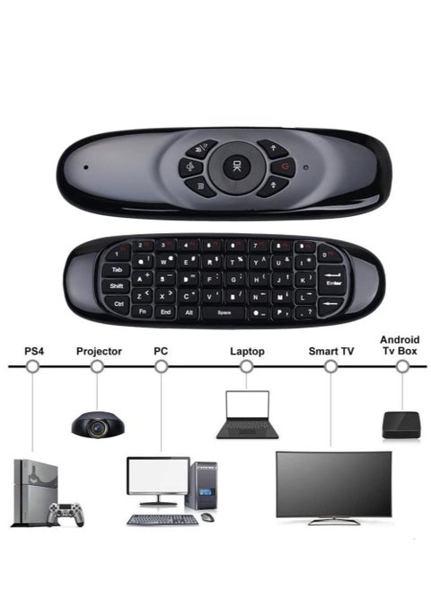 Arabic Keyboard Air Mouse C120: Wireless Smart TV Remote with Gyroscope and Somatosensory Control for TV Box, Android, and PC