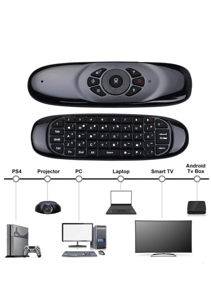 Arabic Keyboard Air Mouse C120: Wireless Smart TV Remote with Gyroscope and Somatosensory Control for TV Box, Android, and PC