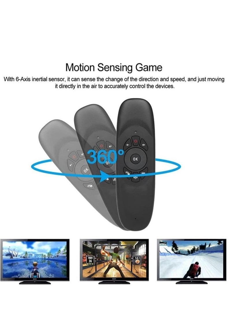Arabic Keyboard Air Mouse C120: Wireless Smart TV Remote with Gyroscope and Somatosensory Control for TV Box, Android, and PC