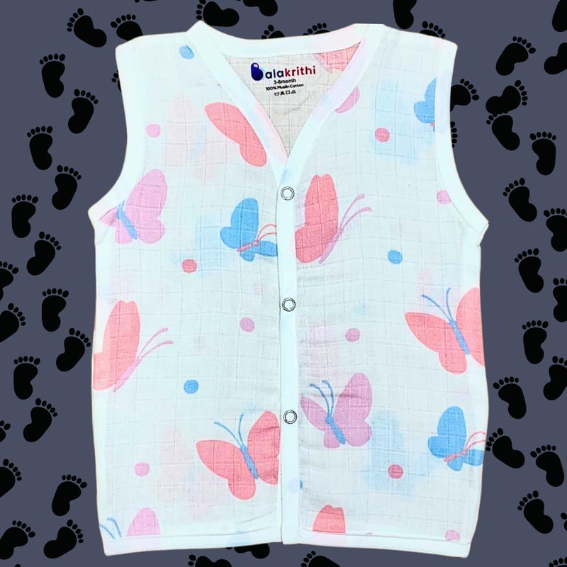 Balakrithi جبلة بالاكريثي من قطن موسلين العضوي | جبلة بيضاء | جبلة صيفية | جبلة قطن للمولود الجديد | عبوة متعددة الألوان من 6 قطع (3-6 أشهر) - Image 4