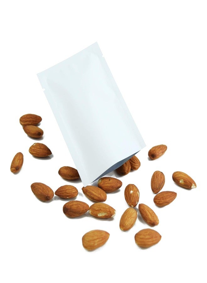 QQ Studio 100 PCS Metallic Mylar Foil Open Top Sealable Bags (8x12cm(3.1x4.7"), 100x White) - Image 2