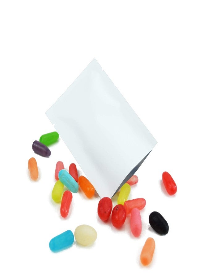 QQ Studio 100 PCS Metallic Mylar Foil Open Top Sealable Bags (8x12cm(3.1x4.7"), 100x White) - Image 3