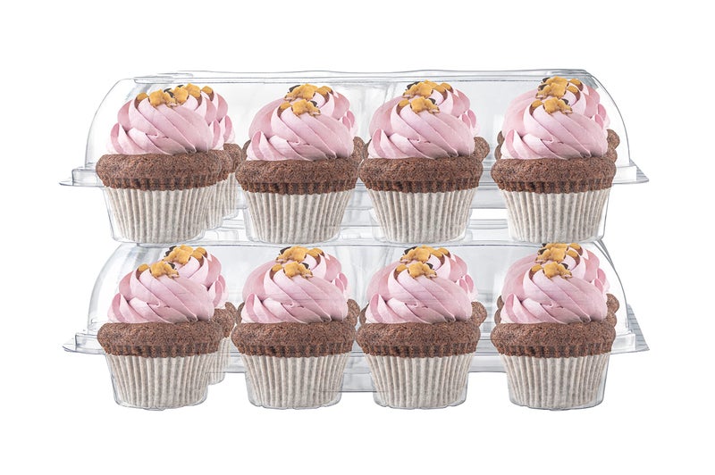 5 Cupcake Containers Plastic Disposable  High Dome Cupcake Boxes 12 Compartment Cupcake Holders Disposable Cupcake Carrier  Dozen Cupcake Trays  Durable Cup Cake Muffin Packaging Transporter