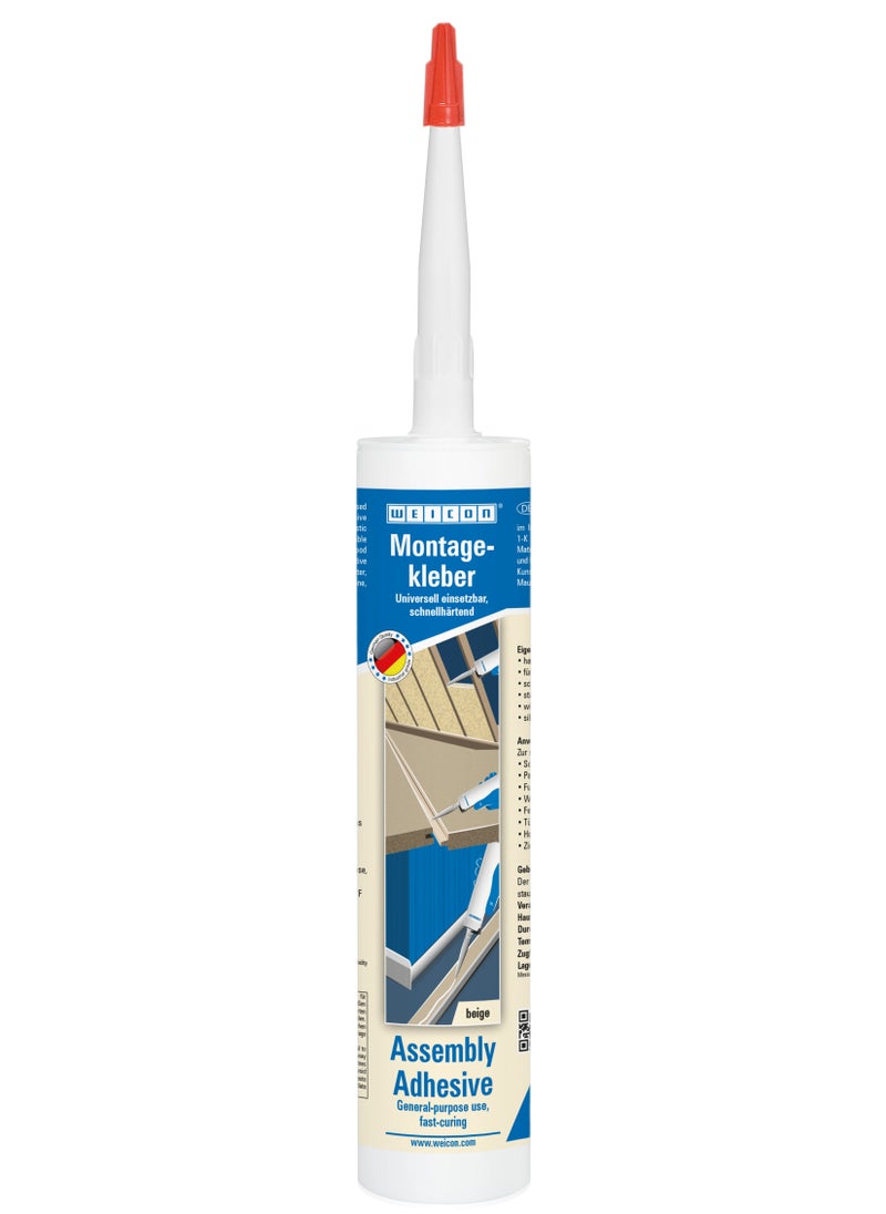 Weicon Weicon Assembly Adhesive | 310 ml | Light Beige, Fast Curing And Strong Contact Adhesive For Interior And Exterior Use.  - Image 1
