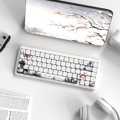 dagaladoo White Japanese PBT Keycap Set,Cherry Blossom MOA Profile Keycaps Full Set,Dye-Sub 134-key Custom Keyboard Key caps for 100% 75% 65% 60% TKL US Layout Mechanical Keyboard - Image 4