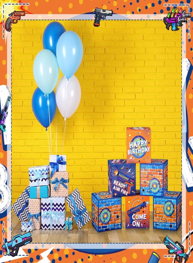 MotiMind 6 Pack Dart Battle Birthday Boxes 12 Inch Backdrop Birthday Party Decoration Dart Theme Party Photo Background - Image 4