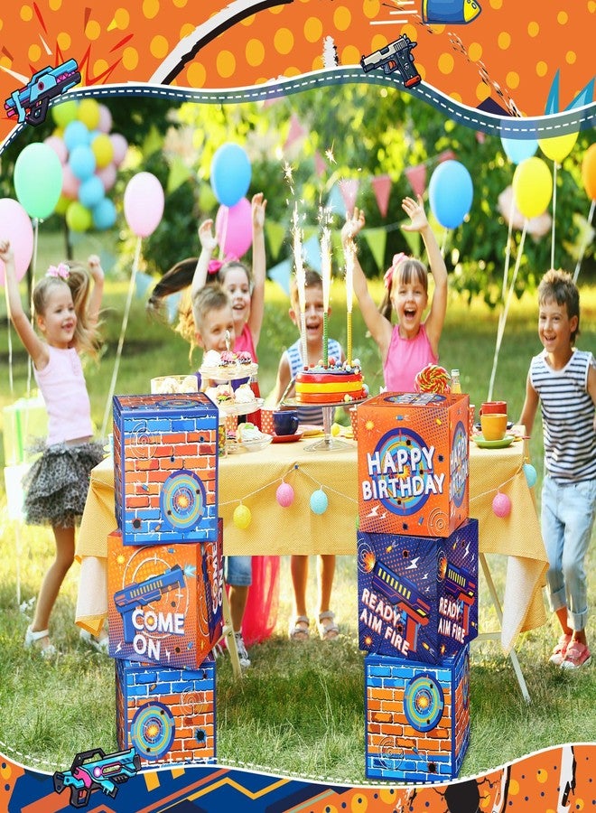 MotiMind 6 Pack Dart Battle Birthday Boxes 12 Inch Backdrop Birthday Party Decoration Dart Theme Party Photo Background - Image 3