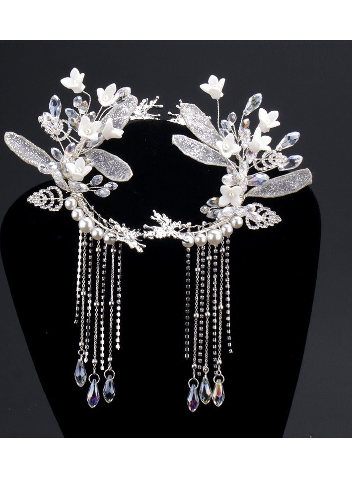 Tassel Ear Hanging Handmade Bridal Hair Accessories Korean Wedding Dress Accessories - Image 1