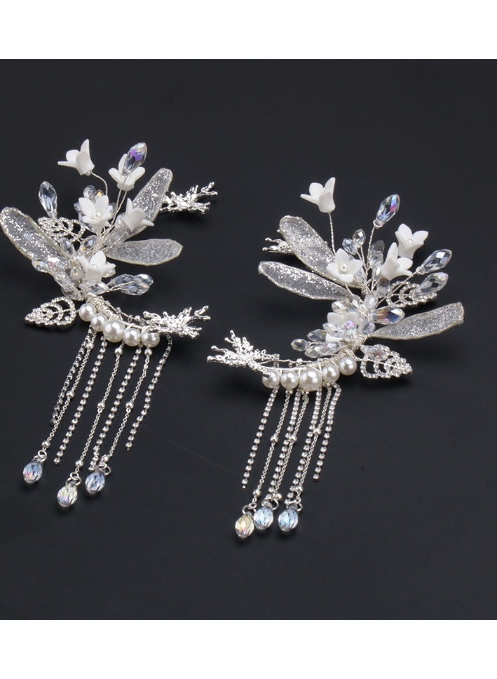 Tassel Ear Hanging Handmade Bridal Hair Accessories Korean Wedding Dress Accessories - Image 3