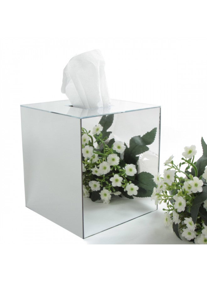 J JACKCUBE DESIGN JackCubeDesign Overall Acrylic Mirror Square Tissue Box Cover Holder Napkin Holder Organizer Stand(5.6 x 5.6 x 6.1 inches) - :MK219A - Image 3